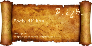 Poch Ákos névjegykártya